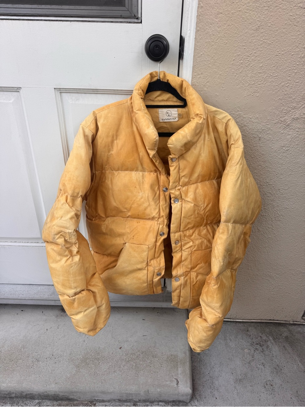 Olderbrother Yellow Puffer Jacket - Quilted Snap Front